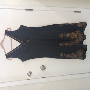 Mexx A-Line Dress with floral mandala pattern at hem, size 10